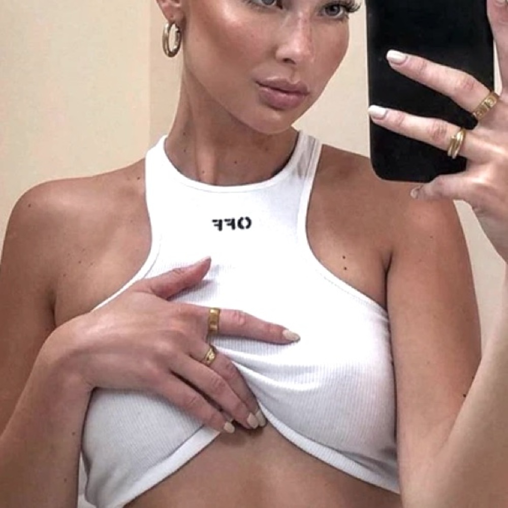 *SOLD ON FB* OFF-WHITE CROPPED WHITE TANK